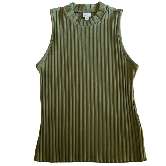 Women’s A New Day Sleeveless Ribbed Mock Neck Tank Top Green | Size M - Picture 3 of 7